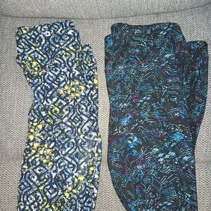 No Boundaries Black and Blue Patterned Leggings